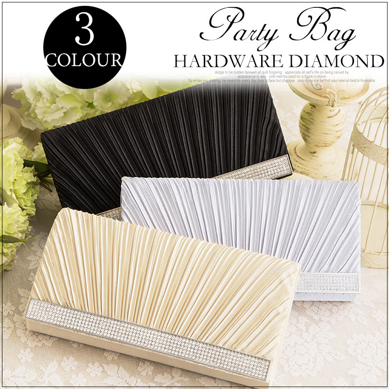 cuiying cuiying Japanese Style All-match Banquet Women's Clutch Bag Ruffle Rhinestone Inlaid Jewelry Flap Bag B5533