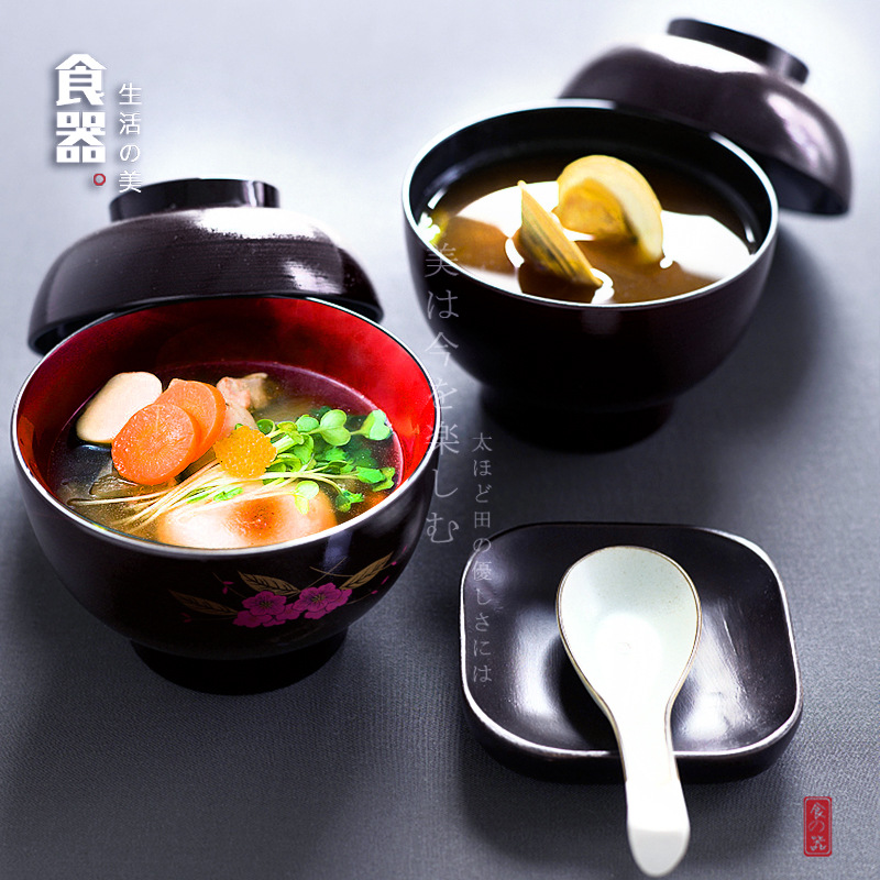 Cuenco de sopa de estilo japonés y coreano Cuenco de sopa de estilo japonés con tapa Cuenco de arroz de sopa de estilo japonés Cuenco de inmersión Cuenco comercial Cuenco de sopa de sabor creativo