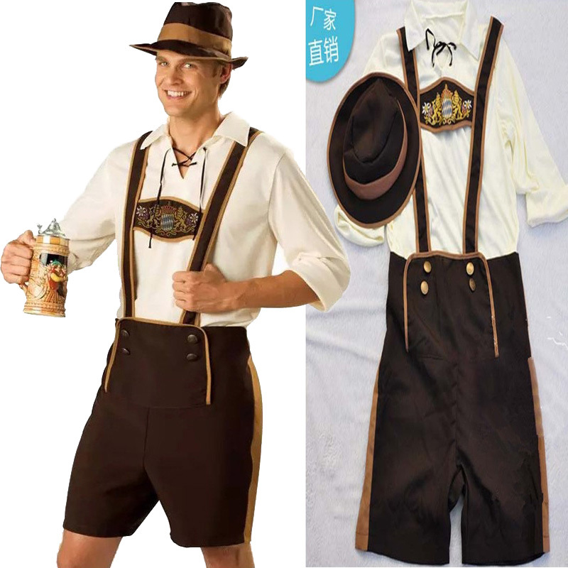 万圣节分码制服 汉塞尔慕尼黑啤酒节德国巴伐利亚男款啤酒装服装