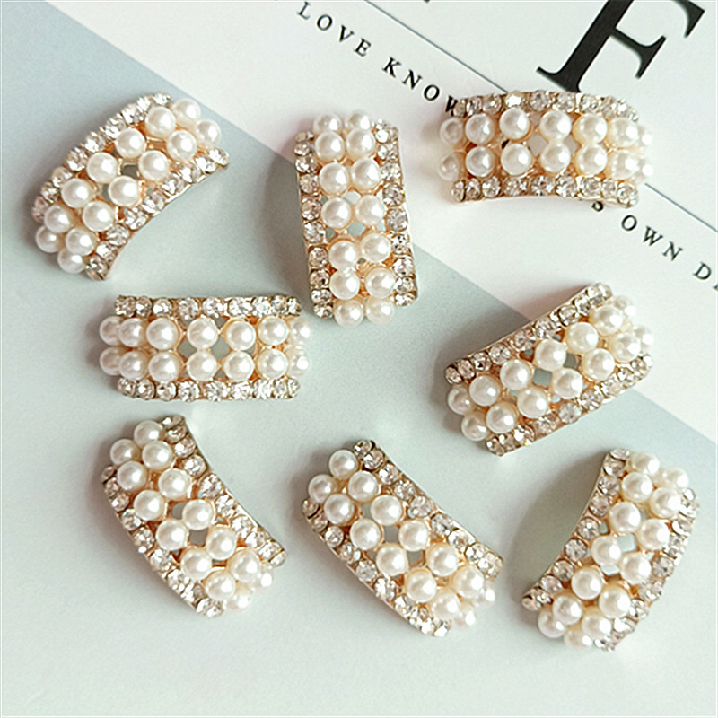 Korean-style pearl diamond arc semicircle alloy accessories diy handmade hair accessories headdress ring cartoon mobile phone accessories
