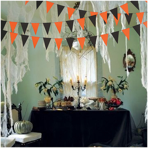 4-meter long spider bat round Halloween garland decoration for bar, KTV, classroom, etc.