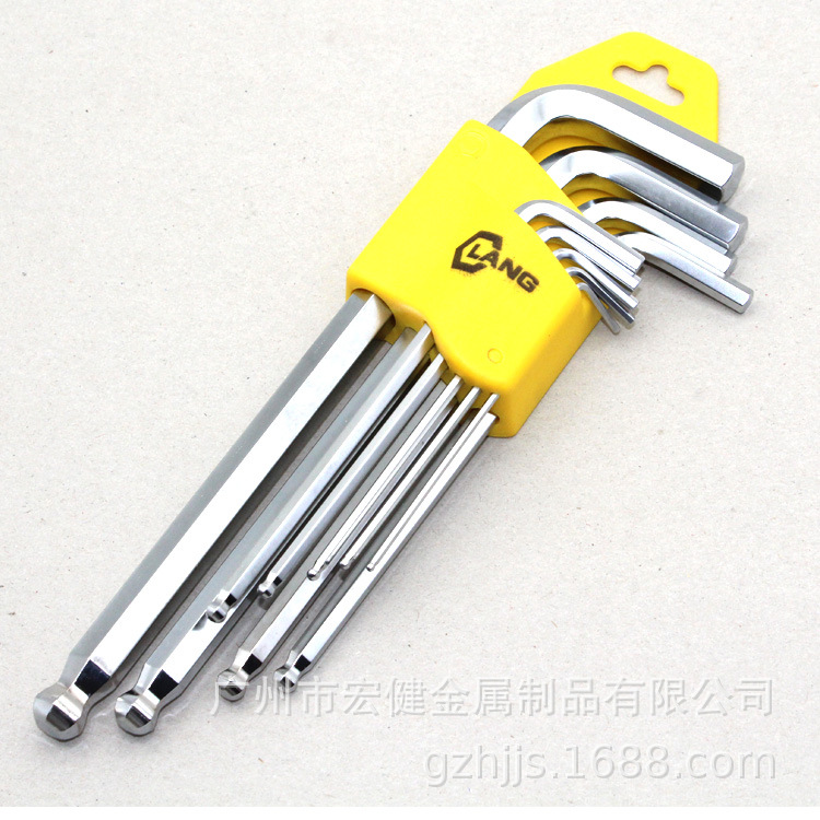 9件套内六角扳手球头砂丁铬防滑可携带手动工具球型高硬度便携