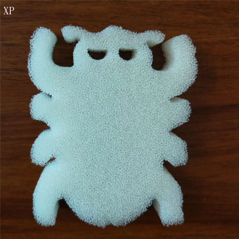 厂家批发白色过滤海绵 泳池卡通章鱼海绵50PPI细聚氨酯过滤海绵片