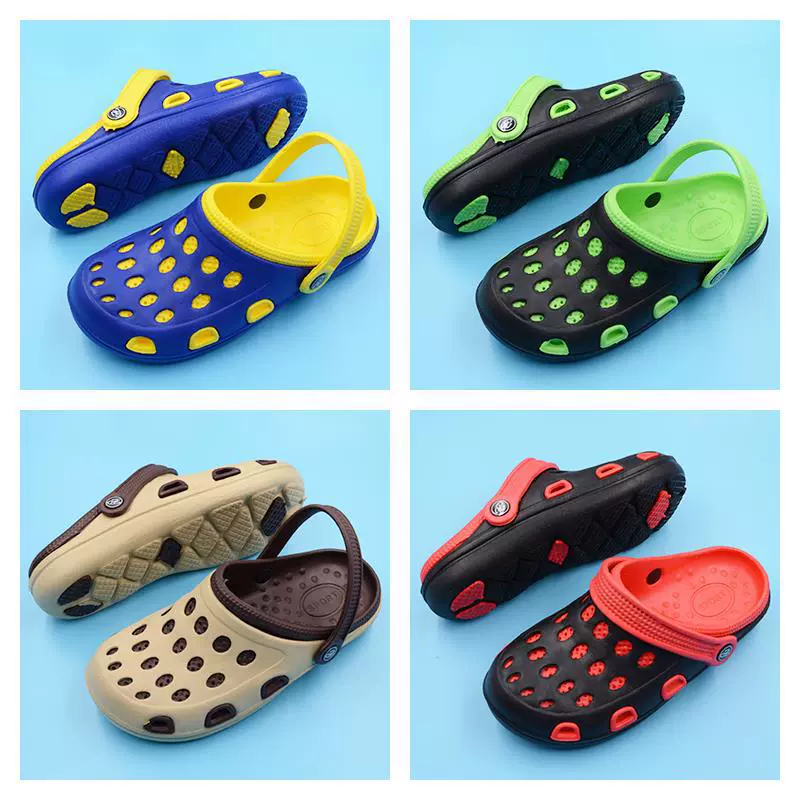 Мужские сандалии с перфорацией 2025, закрытые тапочки, нескользящие, для улицы, дышащие, пляжная обувь, дышащие, нескользящие