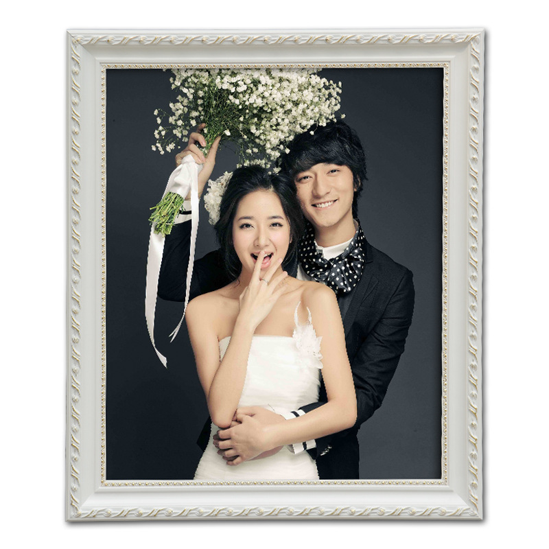 European style wedding photo solid wood photo frame wall 16 inch 24 inch 36 inch large picture frame A4 table frame decorative picture frame