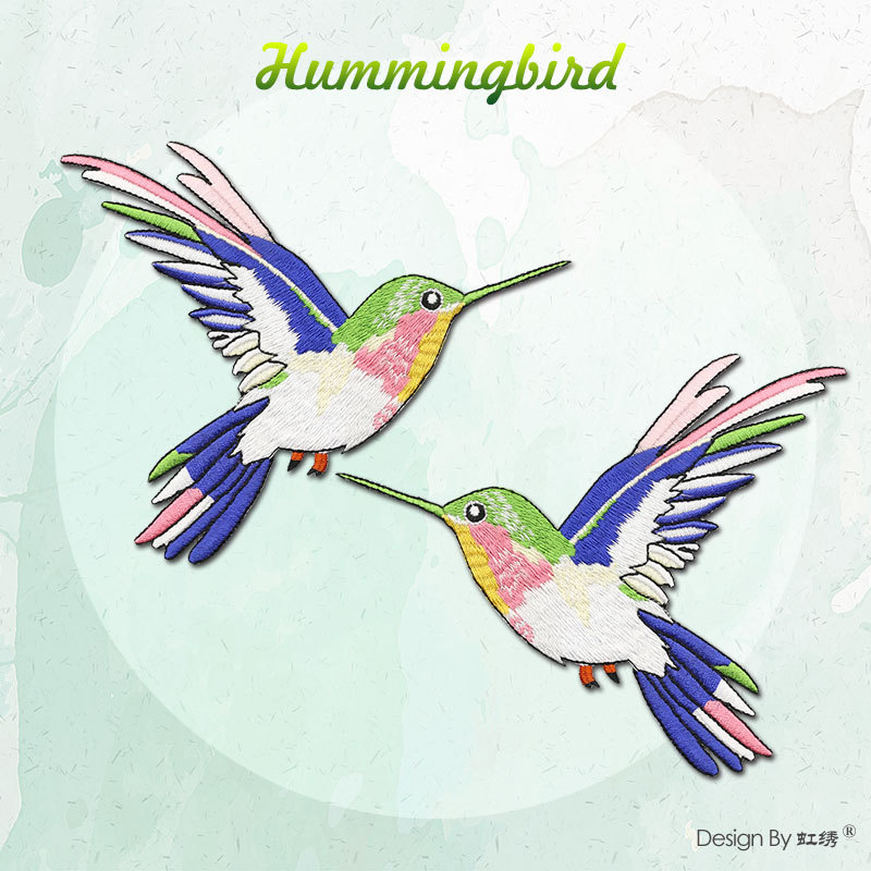 对称蜂鸟布贴大小号小鸟贴花牛仔包包衣服装饰补洞贴背胶可烫