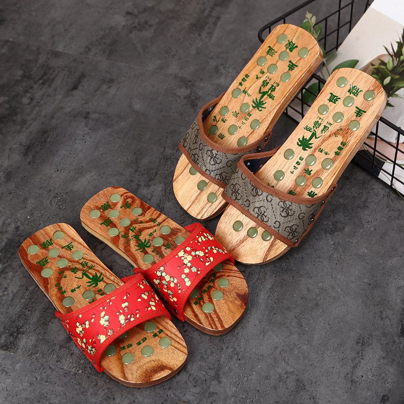 Non-Slip Women's Foot Massage Slippers, Clogs, Jade Health Massage Shoes, Summer Shower Slippers, Slip-On Shoes