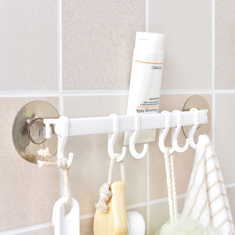Cocina fuerte colgante de pared gancho de fila de 6 piezas baño creativo sin clavos percha sin costura gancho de ropa gancho adhesivo para el hogar