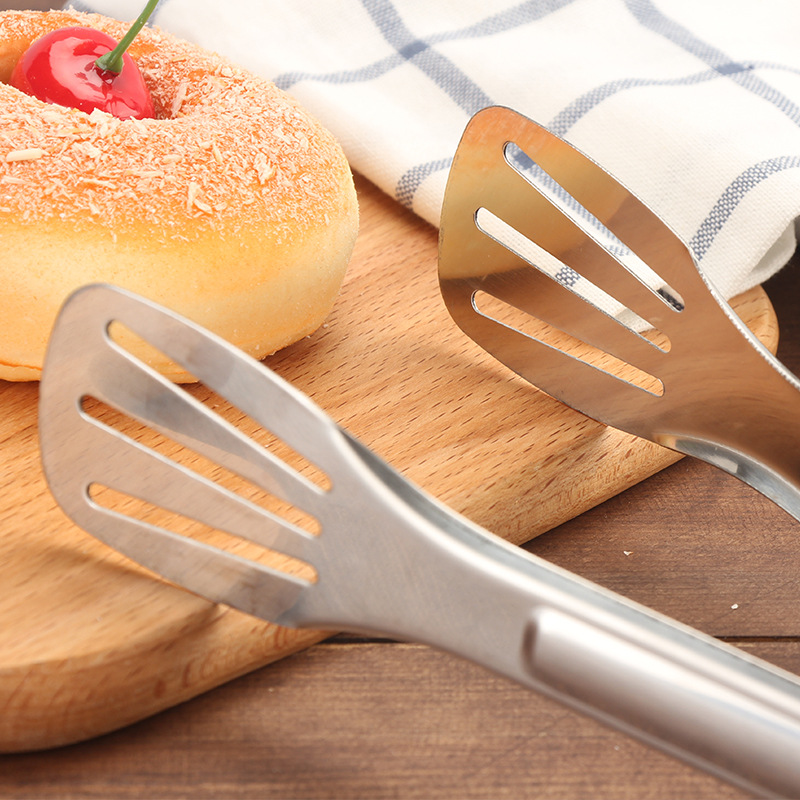 Pinzas para alimentos de acero inoxidable 304, pinzas para barbacoa reforzadas, pinzas de cocina de tres líneas, pinzas para carne, pinzas para pan, pinzas para freír.