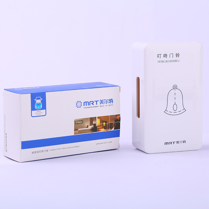 美尔特明装120门铃 机械式雅白色叮咚门铃 宾馆酒店家用门铃