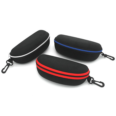 New Sunglasses Case Eva Zipper Bag Large Anti-Stress Sunglasses Case Wholesale Hook Black Glasses Case