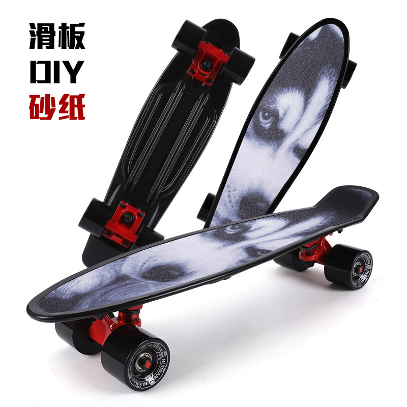 滑板砂纸 耐磨防滑磨砂纸 长板砂纸 耐磨塑料小鱼板贴纸厂家