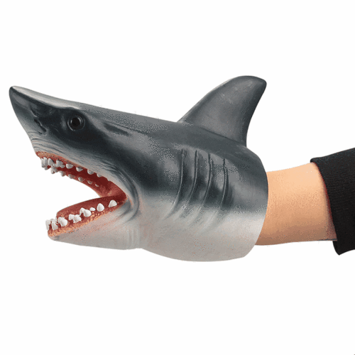 Dinosaur Hand Puppet Dinosaur Gloves Toy Soft Rubber Shark Head Simulation Tyrannosaurus Rex 3-6 Years Old Children's Toy Animal Head