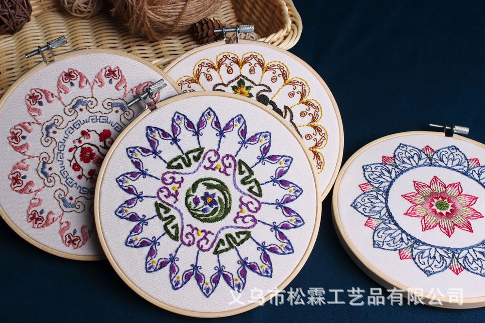 Yulian pedir corazón mandala DIY paquete de material bordado hecho a mano de estilo europeo auto-bordado tela traje de costura