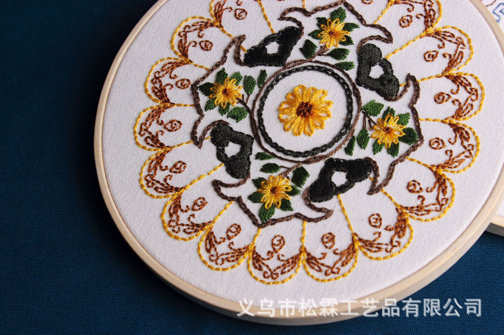 Yulian pedir corazón mandala DIY paquete de material bordado hecho a mano de estilo europeo auto-bordado tela traje de costura