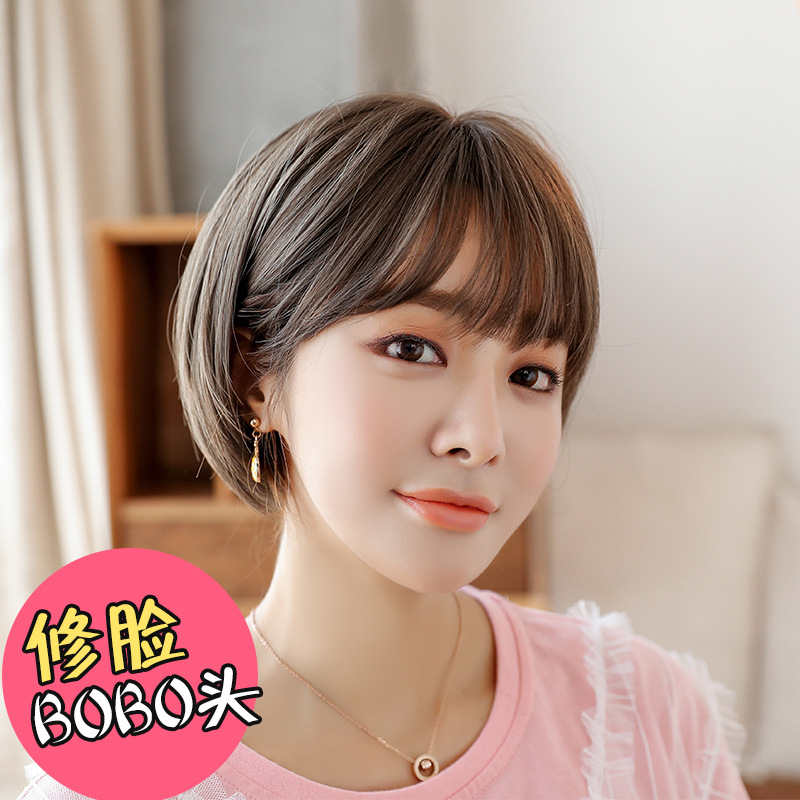 New wig female short hair Korean air bangs bobo bob realistic…