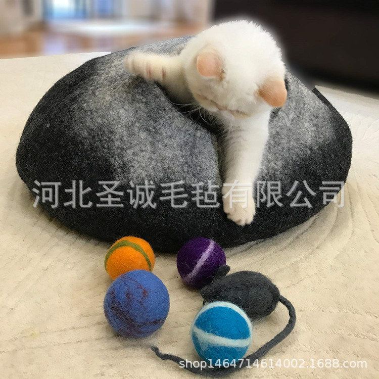 Handmade wool all -in -one pet nest wool felt cat nest wool cat nest…
