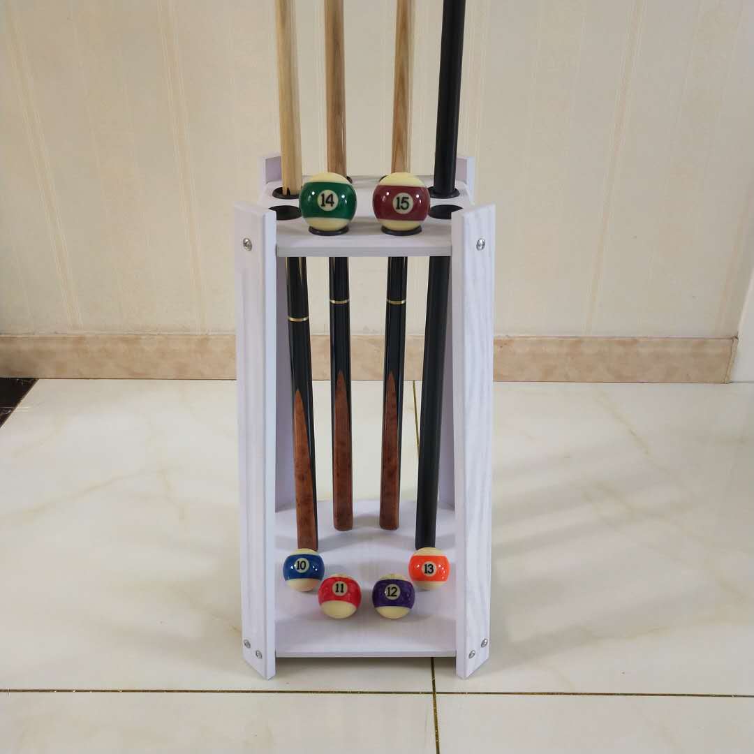Madera maciza varilla de billar rack cuadrado 8-agujero piso Polo rack billar Club Polo rack Pino cue rack
