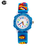 海洋鱼卡通儿童手表创意3d动漫表带圆形指针学生腕表