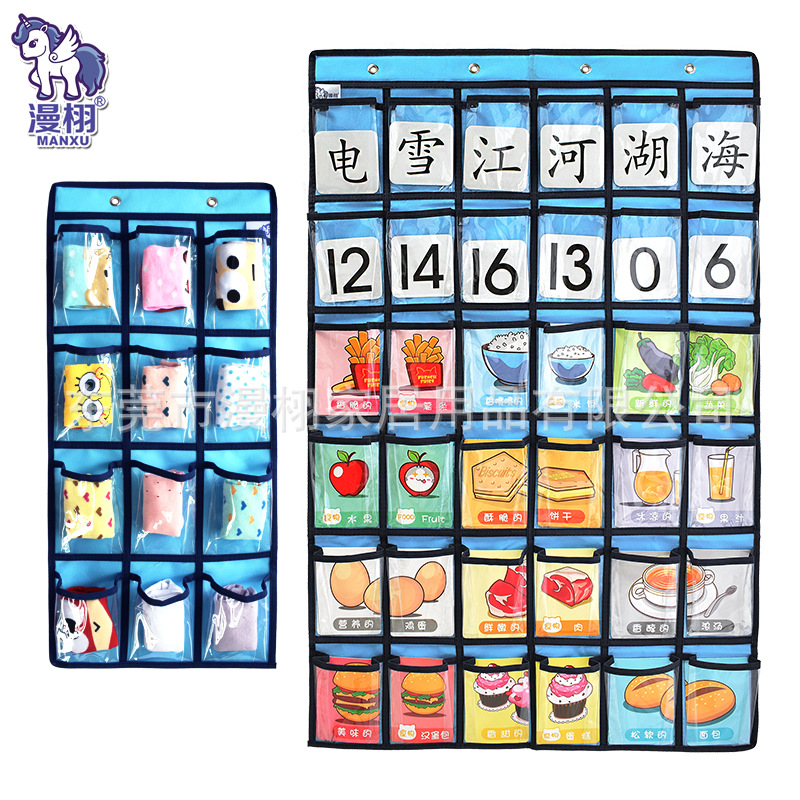 36-rejilla de joyería transparente bolsa colgante bolsa de almacenamiento bolsa colgante teléfono móvil bolsa colgante detrás de la puerta armario colgante de pared bolsa de organización de la tarjeta de los niños