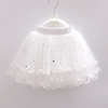 Spring versatile small and medium -sized short skirt girl net yarn skirts beaded children's skirt fluffy bottom skirt four seasons