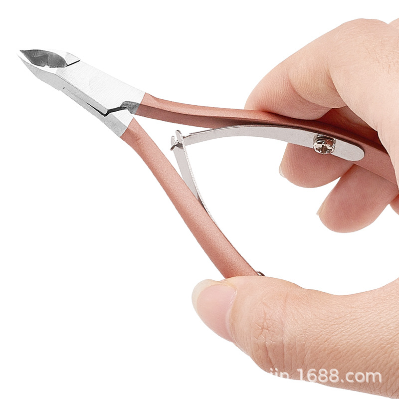 Fabricante en stock alicates de piel muerta de color de acero inoxidable tijeras de uñas alicates de Nariz de águila uñas tijeras de piel muerta herramientas de manicura