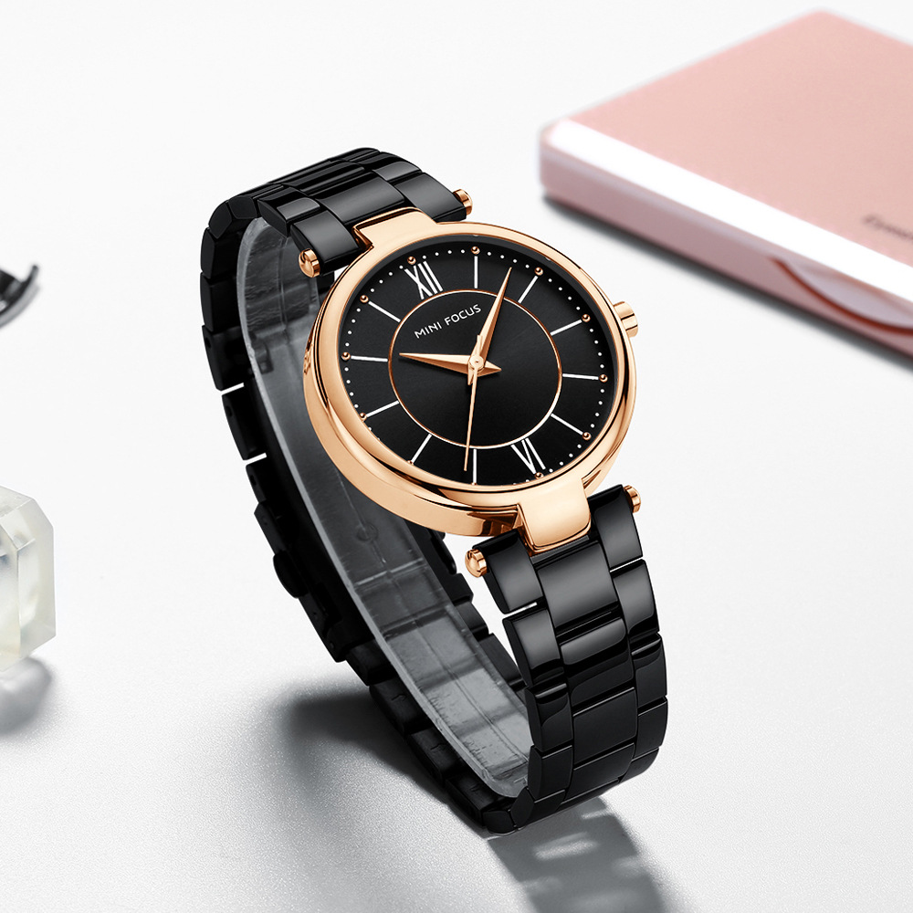 Mini focus新作ファッションスチールベルトレディース日本ムーブメント防水レディースクォーツ時計0189l
