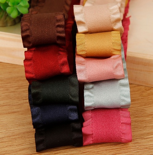 Brushed skirt ribbon bow hair accessories DIY material ruffle lace ribbon deerskin skirt strap