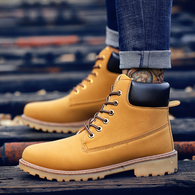 2026 New Style British Martin Boots for Men, Lace-Up Pu Leather Men's Shoes, Trendy High-Top Casual Snow Boots, Thickened Wholesale 2026 New Style British Martin Boots for Men, Lace-Up Pu Leather Men's Shoes, Trendy High-Top Casual Snow Boots, Thickened Wholesale