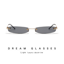 欧美个性迷你无框遮阳镜潮流海洋片墨镜新款太阳眼镜跨境潮厂家