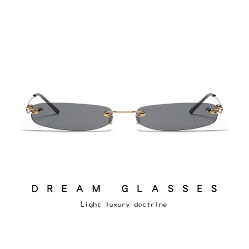 European and American personalized mini frameless sunglasses, trendy marine sunglasses, new sunglasses, cross-border trend manufacturer