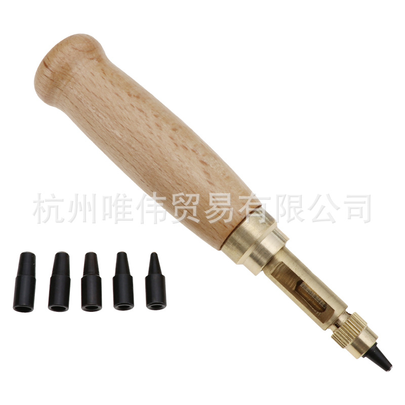 Punzón de cinturón automático reemplazable punzón de cinturón de cabeza múltiple silenciador punzón de cinturón punzón giratorio Juego de 6 piezas (punzón de cinturón)