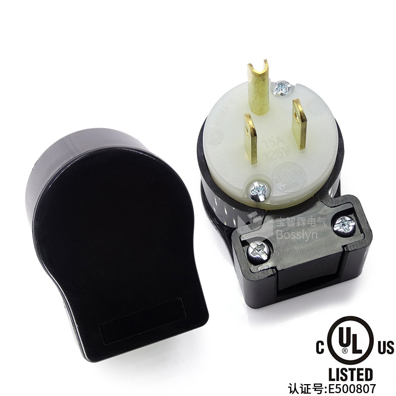 美国插头90度弯头 烟斗插美式 美标美规 nema 5-15p 15a125v