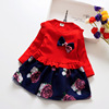 Spring autumn cute dress with sleeves, small princess costume, skirt, long sleeve, Korean style