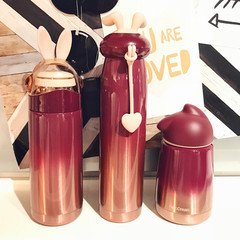 Insulated Cup with Gradient Color Rabbit Girl Cartoon Animal Series, Smart Cat and Loving Bear, Student Couple Rabbit Insulated Cup