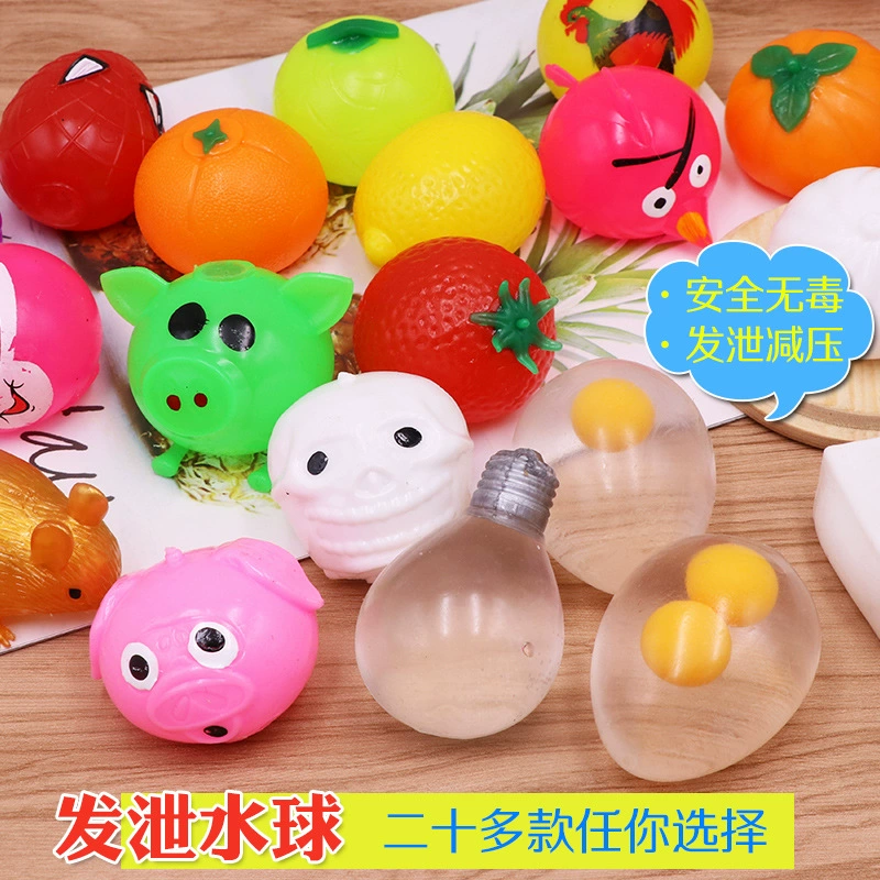 Anti-Stress Water Ball Squeeze Toy, Realistic Fruit & Animal Shapes, 6 cm, Soft Sticky