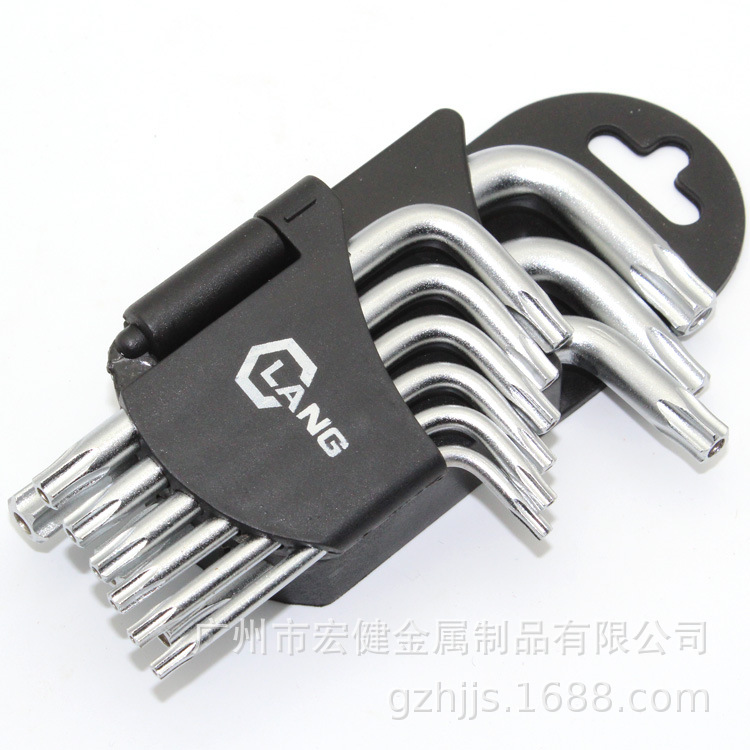 批发扳手工具组套7件套平头内六角扳手套砂丁铬梅花扳手