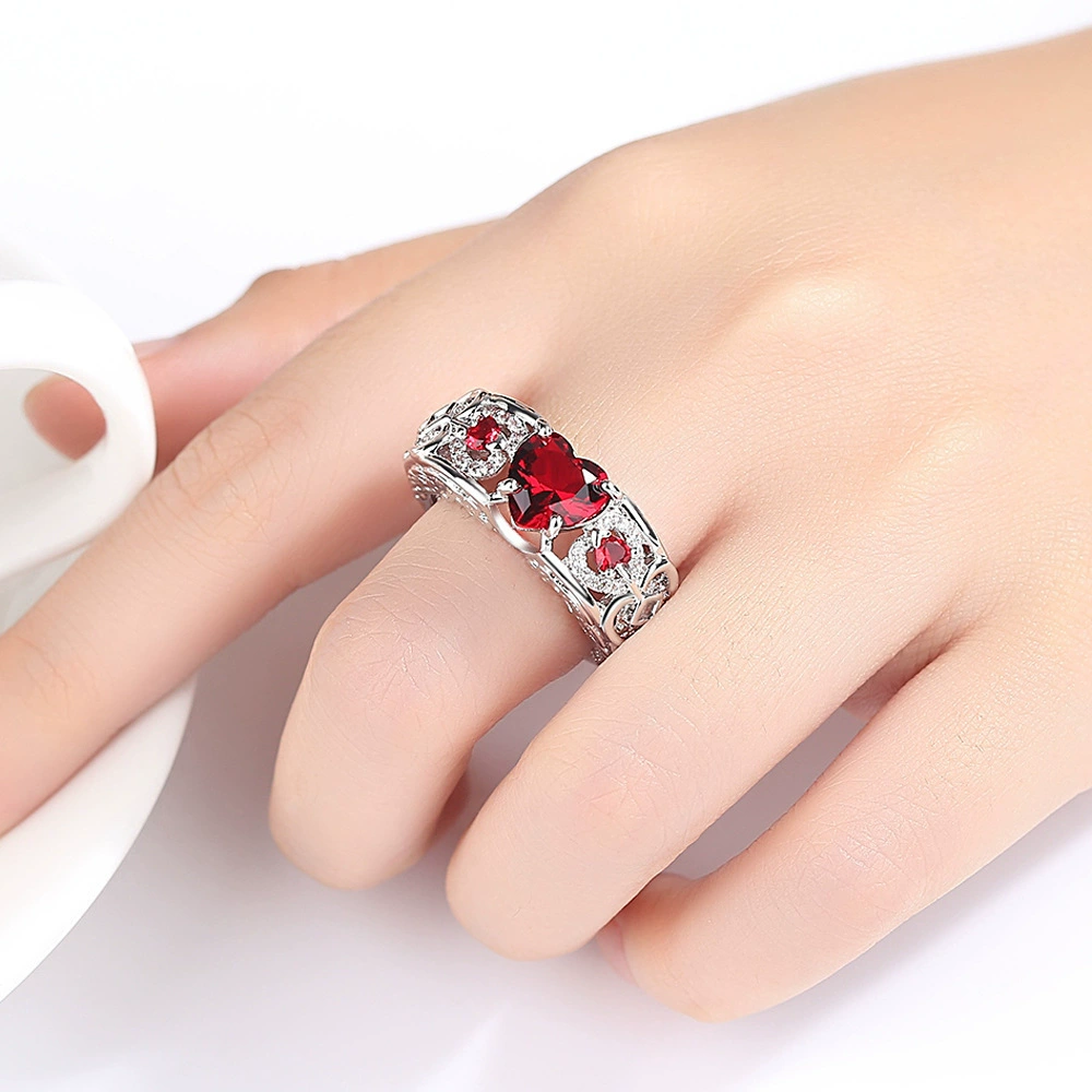 Аксессуары, кольцо для принцессы, рубиновое украшение сердце, Aliexpress, новая коллекция, европейский стиль