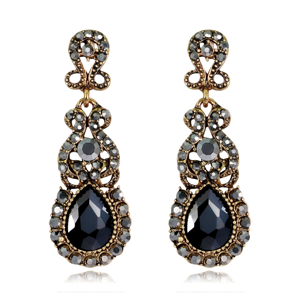 Classic earrings drop-shaped, European style