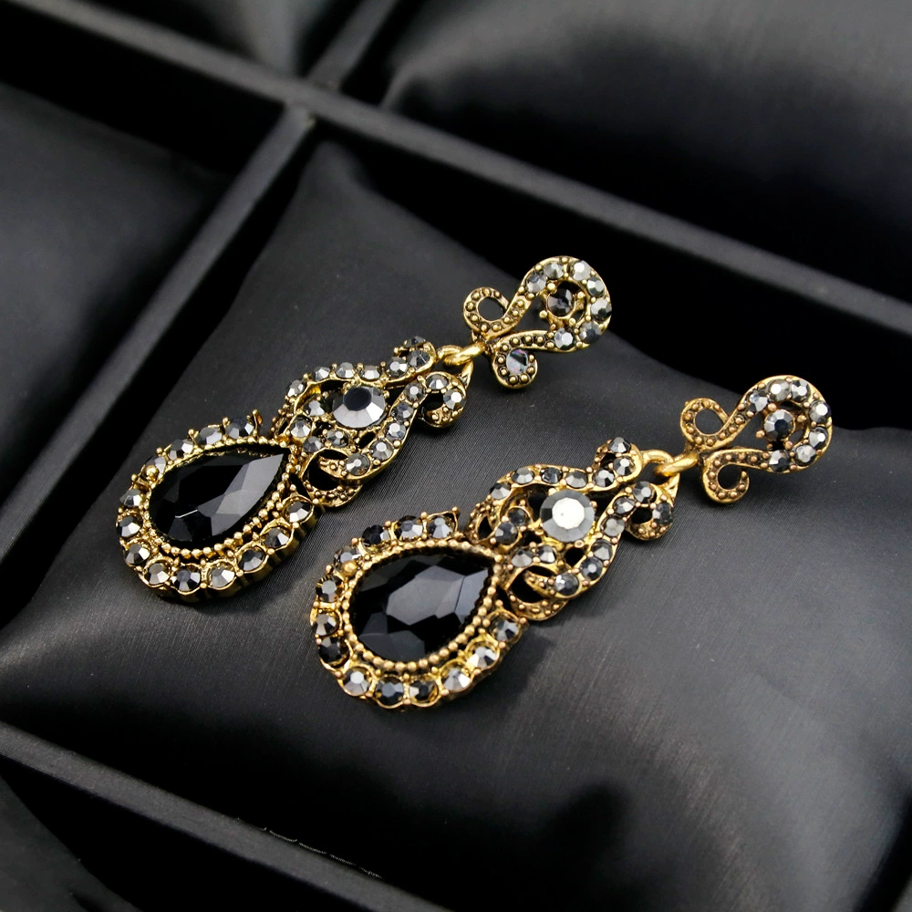 Classic earrings drop-shaped, European style