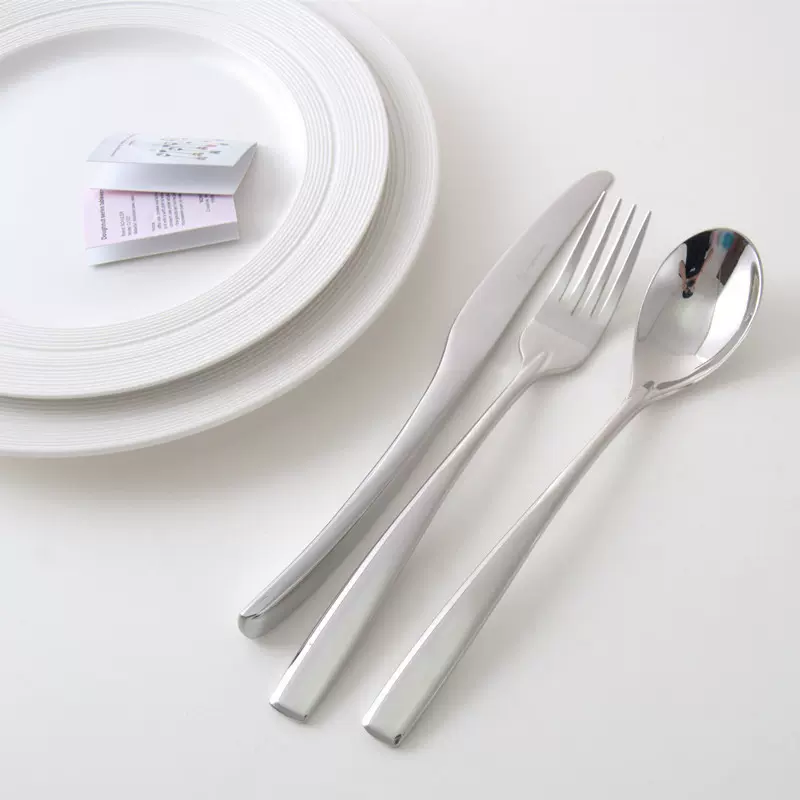 222系列加厚不锈钢西餐具套装牛排刀叉汤勺酒店公用勺分菜勺