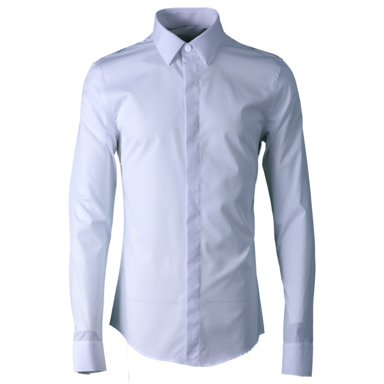 Upgraded Version of Pure Cotton 100-Count Yarn, No-Iron Black and White Slim Fit Men's Shirt Factory Direct Supply