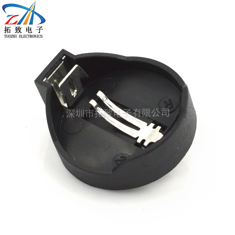 工厂现货CR2025/CR2032通用电池座3V 纽扣电池座全铜插脚电池座