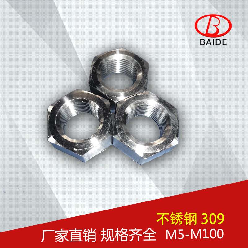 厂家供应nai高温合金309/1.4828不锈钢螺母 六角螺母 螺帽