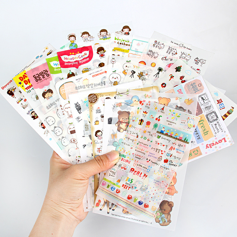 Korean Multi-Style Cute Cartoon Creative Transparent Diary Mobile Phone Stickers Handbook Peripheral Decorative Stickers 33 Types Korean Multi-Style Cute Cartoon Creative Transparent Diary Mobile Phone Stickers Handbook Peripheral Decorative Stickers 33 Types