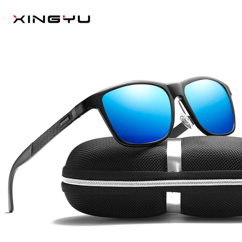 New style sunglasses, fashionable men's aluminum magnesium polarized sunglasses, full frame personalized sports sunglasses, fishing glasses XY045