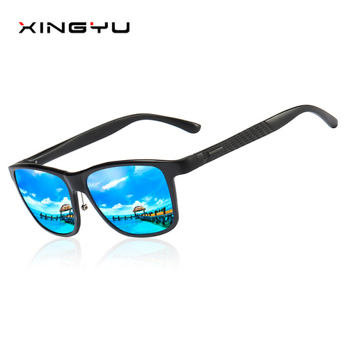 New style sunglasses, fashionable men's aluminum magnesium polarized sunglasses, full frame personalized sports sunglasses, fishing glasses XY045