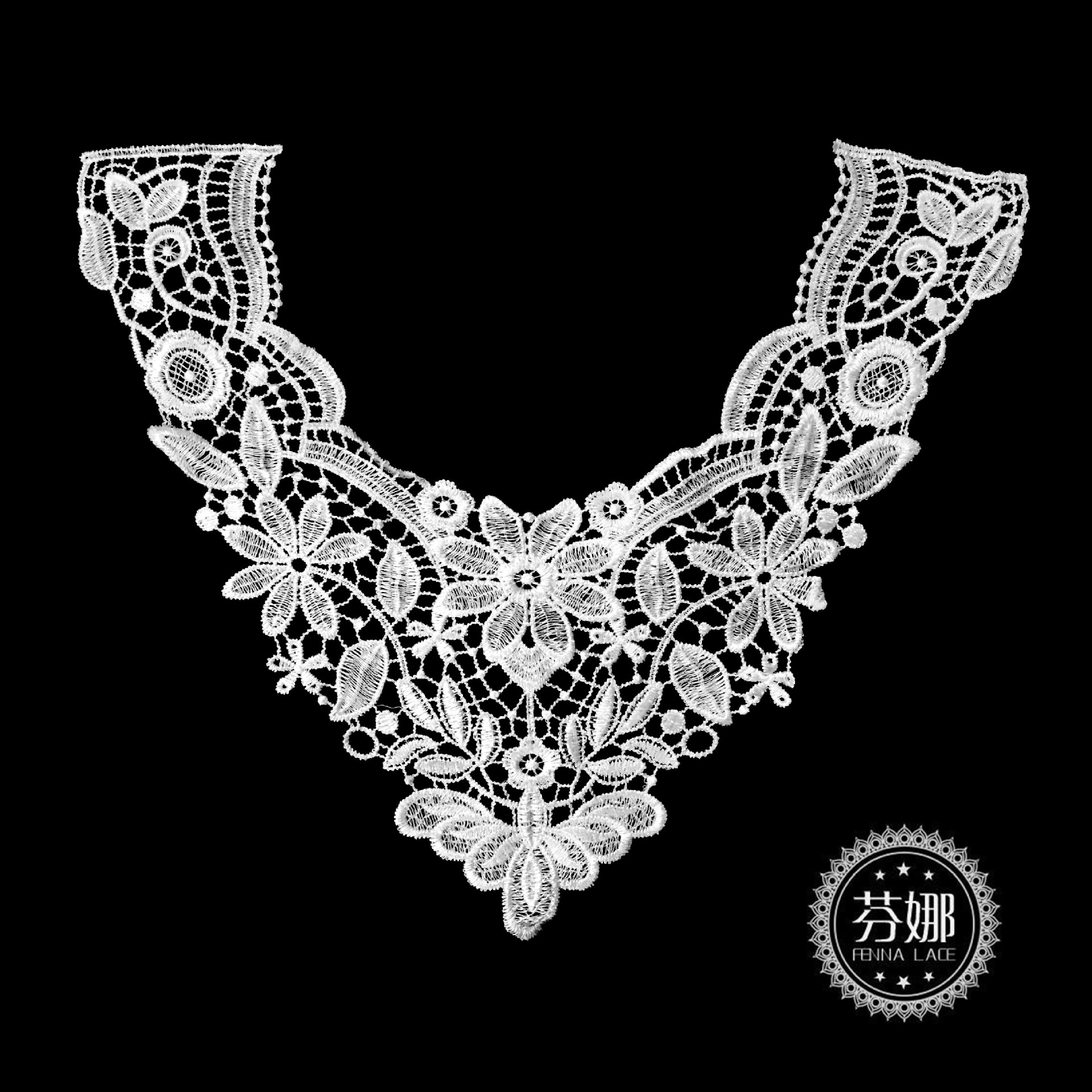 厂家批发供应 水溶牛奶丝花边 服装裙子衣领辅料 领花刺绣花边