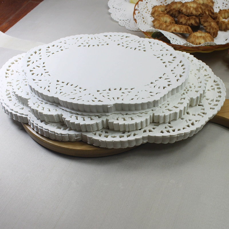 Кружевная бумажная подложка, утолщенная, впитывающая масло бумага, кухонная, жареная, десертная, торт, одноразовая, бытовая, полая бумага, основа для цветов
