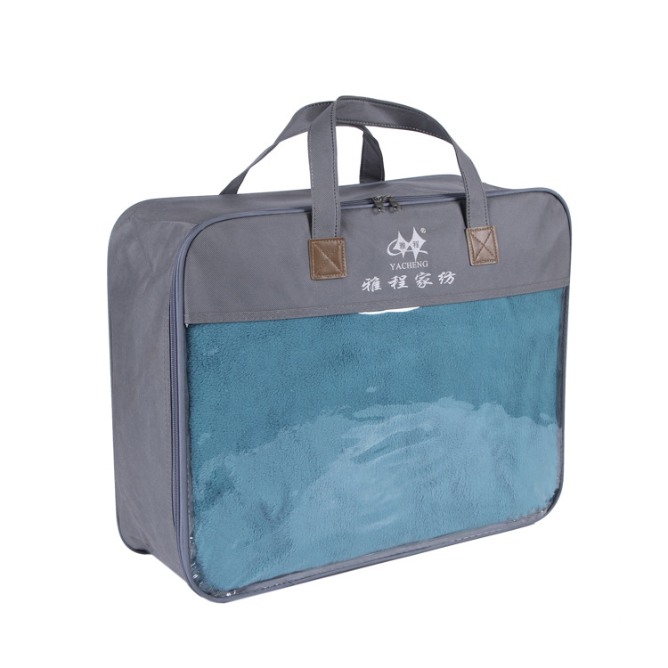 批发床上用品家纺包装袋无纺布被子钢丝包毛毯收纳手提袋可印LOGO